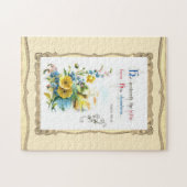 キリスト教の聖なる書物、 経典とかわいらし花 ジグソーパズル (横)