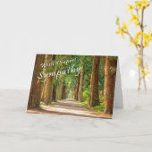 キリスト教の聖なる書物、経典の悔やみや弔慰カード木および道 カード (黄色い花)