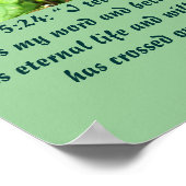 キリスト教の聖なる書物、 経典ヨハネ5:24 ポスター (角)