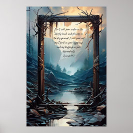 キリスト教の聖なる聖書の聖句イザヤ44:3 ポスター