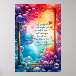 キリスト教の聖なる聖書の聖句エゼキエル36:25 ポスター