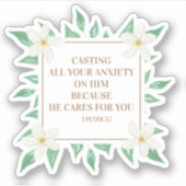 キリスト教の聖句が彼に不安を与える シール (正面)