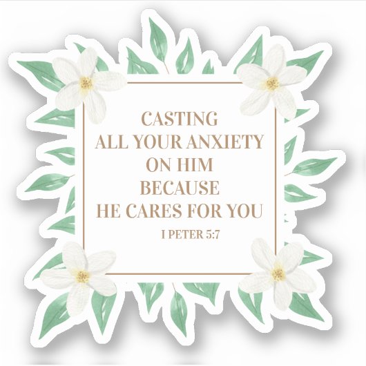 キリスト教の聖句が彼に不安を与える シール (正面)