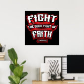 キリスト教の聖句の善戦と闘う ポスター (ホームオフィス)