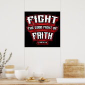 キリスト教の聖句の善戦と闘う ポスター (キッチン)