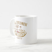 キリスト教の聖句の母の子が生まれる コーヒーマグカップ (正面左)