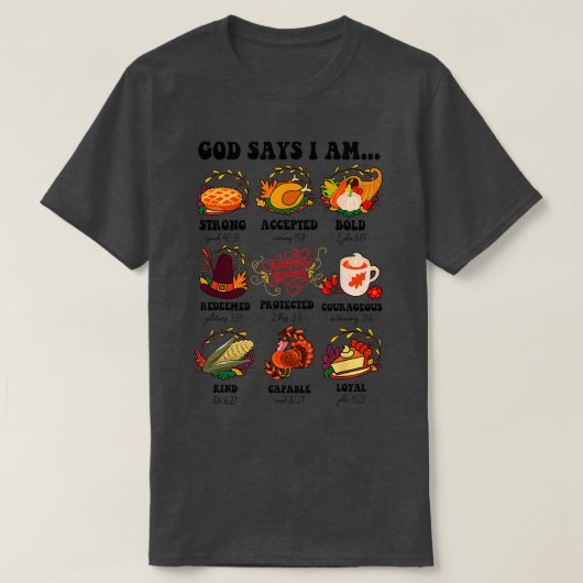 キリスト教の聖句Godは私がハロウィーンであると言う Tシャツ (デザイン正面)