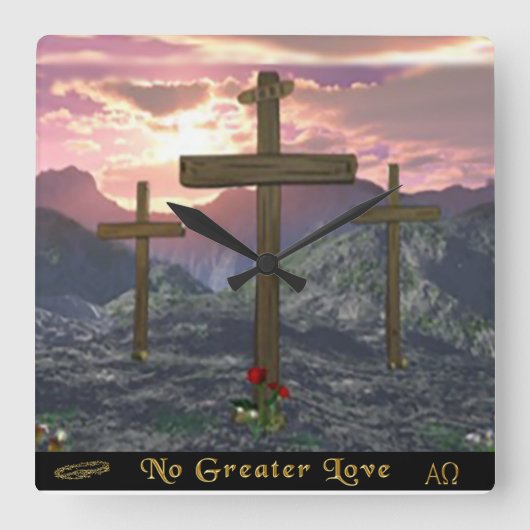 キリスト教の聖堂 スクエア壁時計 (正面)