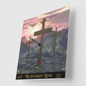 キリスト教の聖堂 スクエア壁時計 (傾斜)