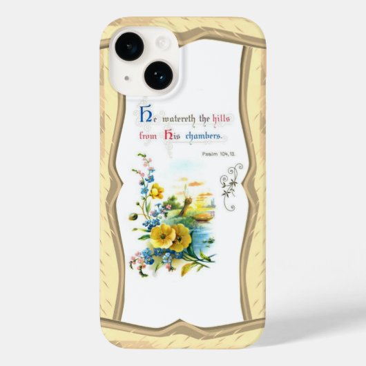 キリスト教の聖書と可愛い花 Case-Mate iPhoneケース (裏面)