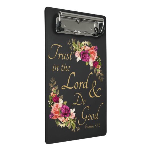 キリスト教の聖書の一節：ロード&ドグッドを信頼 ミニクリップボード (アングル)