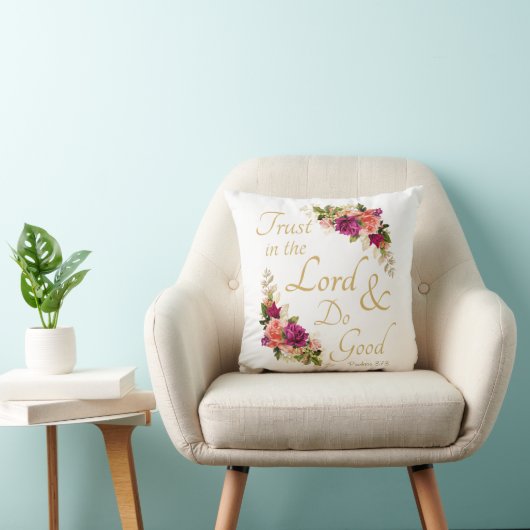 キリスト教の聖書の一節:主の信頼 クッション (椅子)
