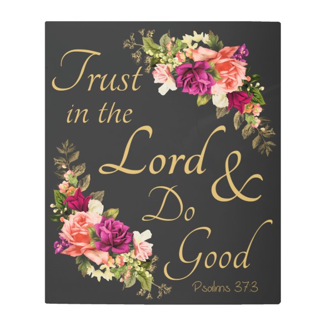 キリスト教の聖書の一節：主の信頼 メタルプリント (正面)