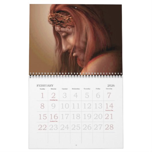 キリスト教の聖書の宗教写真 カレンダー (2月 2026)