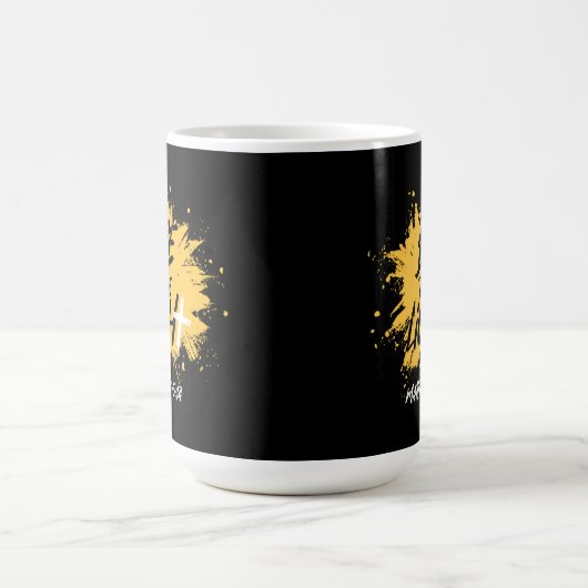 キリスト教の聖書の聖句は明るいマタイ5:14 コーヒーマグカップ (中央)