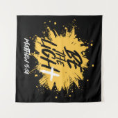 キリスト教の聖書の聖句は明るいマタイ5:14 タペストリー (正面(横))