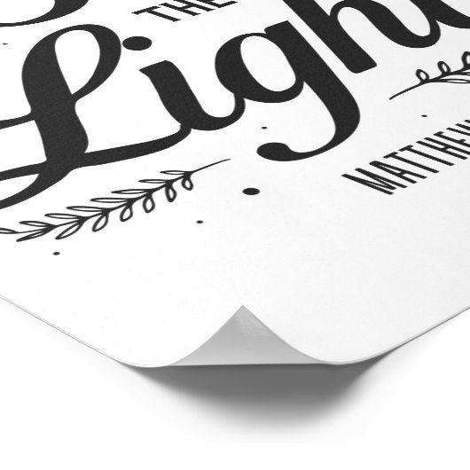 キリスト教の聖書の聖句は明るいマタイ5:14 ポスター (角)