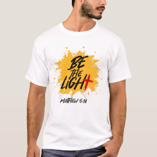 キリスト教の聖書の聖句は明るいマタイ5:14 Tシャツ