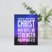 キリスト教の聖書の聖句は私が出来る ポストカード (スタンド正面)