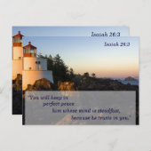 キリスト教の聖書の聖句イザヤ26:3平和 ポストカード (正面/裏面)