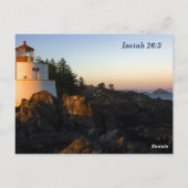 キリスト教の聖書の聖句イザヤ26:3平和 ポストカード (裏面)