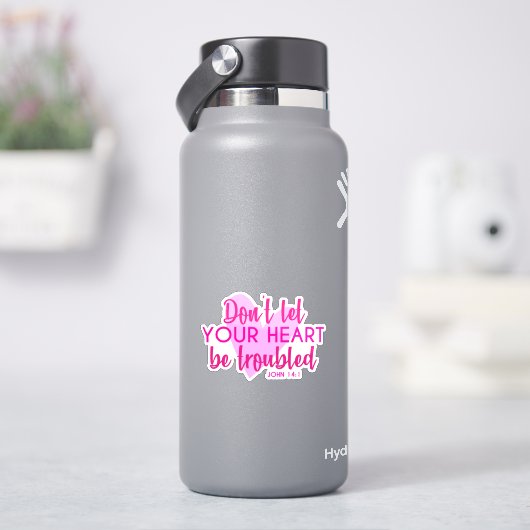 キリスト教の聖書の聖句ヨハネ14:1ピ感動的ンク シール (HydroFlask)