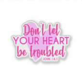 キリスト教の聖書の聖句ヨハネ14:1ピ感動的ンク シール (正面)