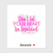 キリスト教の聖書の聖句ヨハネ14:1ピ感動的ンク シール (シート)