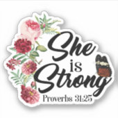 キリスト教の聖書の聖句彼女は強い諺である31:25 シール (正面)