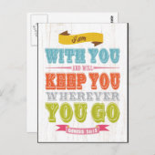 キリスト教の聖書の聖句 – 創世記28:15 ポストカード (正面/裏面)