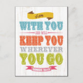 キリスト教の聖書の聖句 – 創世記28:15 ポストカード (正面)