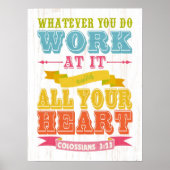 キリスト教の聖書の聖句 – Colossians 3:23 ポスター (正面)