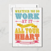 キリスト教の聖書の聖句 – Colossians 3:23 ポストカード (正面/裏面)