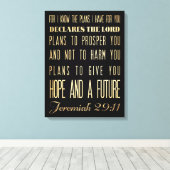 キリスト教の聖書の聖句 – Jeremiah 29:11 キャンバスプリント (インサイチュ (ウッドフロア))