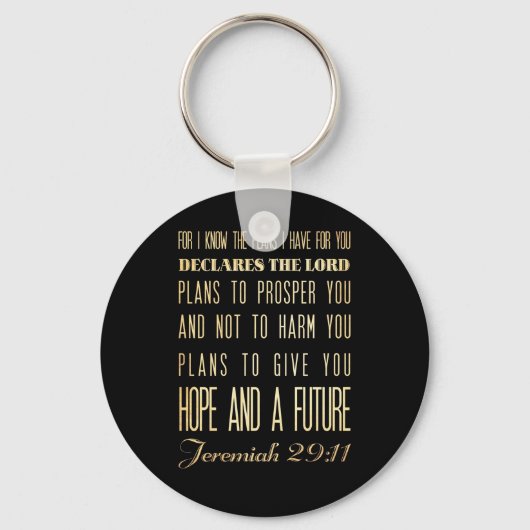 キリスト教の聖書の聖句 – Jeremiah 29:11 キーホルダー (正面)