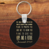 キリスト教の聖書の聖句 – Jeremiah 29:11 キーホルダー (正面)