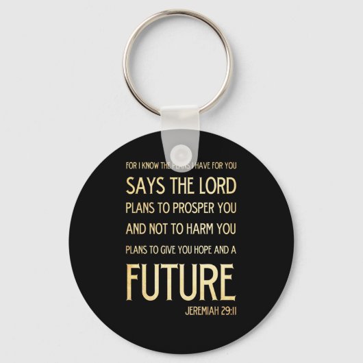 キリスト教の聖書の聖句 – Jeremiah 29:11 キーホルダー (正面)