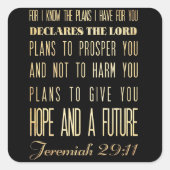 キリスト教の聖書の聖句 – Jeremiah 29:11 スクエアシール (正面)