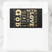 キリスト教の聖書の聖句 – Micah 6:8 長方形シール (バッグ)