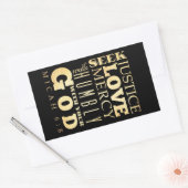 キリスト教の聖書の聖句 – Micah 6:8 長方形シール (封筒)