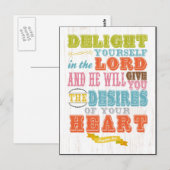 キリスト教の聖書の聖句 – Psalm 37:4 ポストカード (正面/裏面)