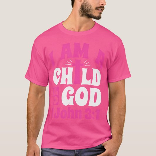 キリスト教の聖書の聖句Iは神の子である1 John 3 Tシャツ (正面)