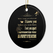 キリスト教の聖書の聖書の詩-ジェレミアの1:5 セラミックオーナメント (左)