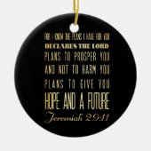 キリスト教の聖書の聖書の詩-ジェレミアの29:11 セラミックオーナメント (正面)