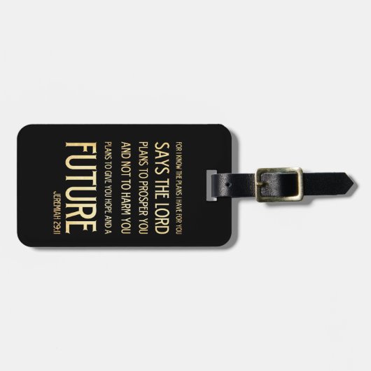 キリスト教の聖書の聖書の詩-ジェレミアの29:11 ラゲッジタグ (正面横)