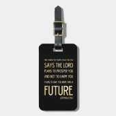 キリスト教の聖書の聖書の詩-ジェレミアの29:11 ラゲッジタグ (正面縦)