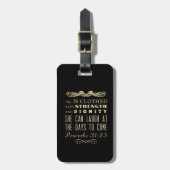 キリスト教の聖書の聖書の詩-諺の31:25 ラゲッジタグ (正面縦)