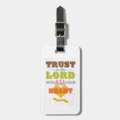 キリスト教の聖書の聖書の詩-諺の3:5 ラゲッジタグ (正面縦)