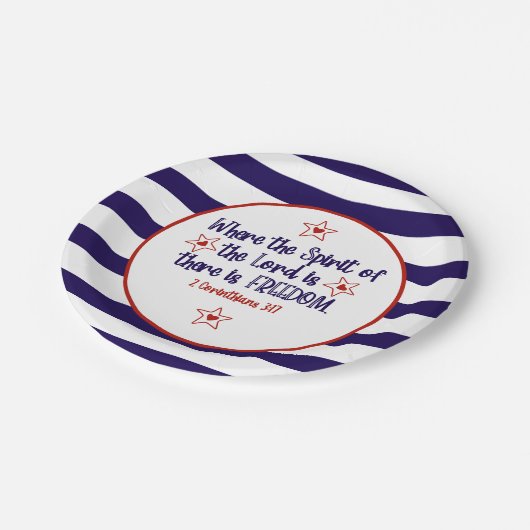 キリスト教の聖書の自由の星条 ペーパープレート (アングル)