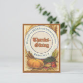 キリスト教の聖書の詩の感謝祭のカスタムな招待 招待状 (スタンド正面)